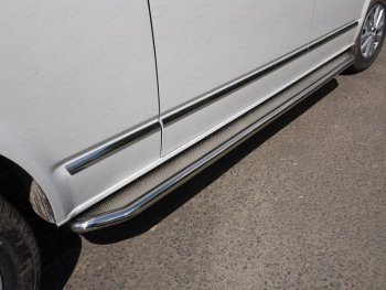 Пороги с площадкой 42,4 мм ТСС Тюнинг Volkswagen Caravelle  T6 (2015-2019) дорестайлинг