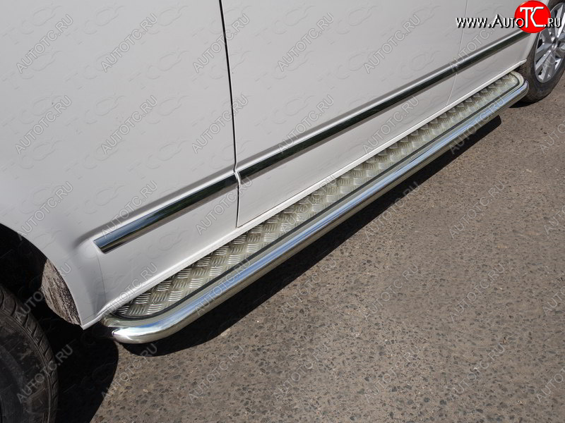 49 999 р. Пороги с площадкой 60,3 мм ТСС Тюнинг Volkswagen Caravelle T6 дорестайлинг (2015-2019) (серые)  с доставкой в г. Пермь
