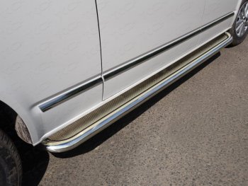 Пороги с площадкой 60,3 мм ТСС Тюнинг Volkswagen Caravelle  T6 (2015-2019) дорестайлинг