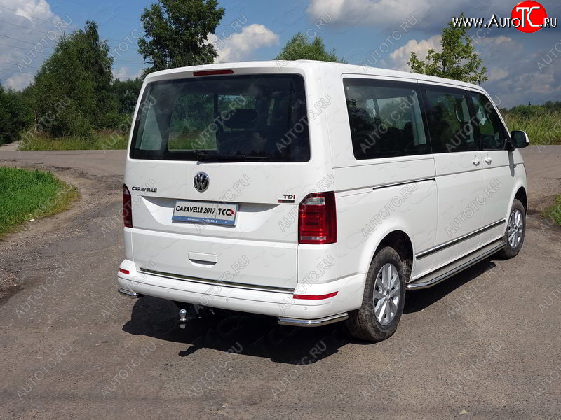 18 999 р. Защита заднего бампера (уголки, d42,4 мм) TCC  Volkswagen Caravelle  T6.1 (2019-2025) рестайлинг  с доставкой в г. Пермь