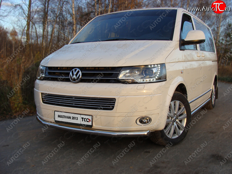 18 999 р. Защита переднего бампера нижняя d60,3 мм ТСС Тюнинг Volkswagen Multivan T5 рестайлинг (2009-2015) (нержавейка)  с доставкой в г. Пермь