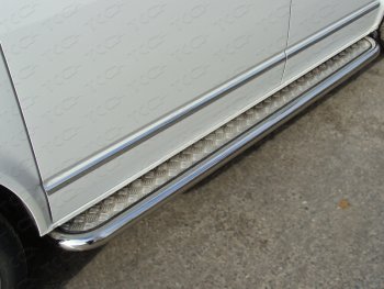 Пороги с площадкой 60,3 мм ТСС Тюнинг Volkswagen Multivan  T5 (2009-2015) рестайлинг (серые)