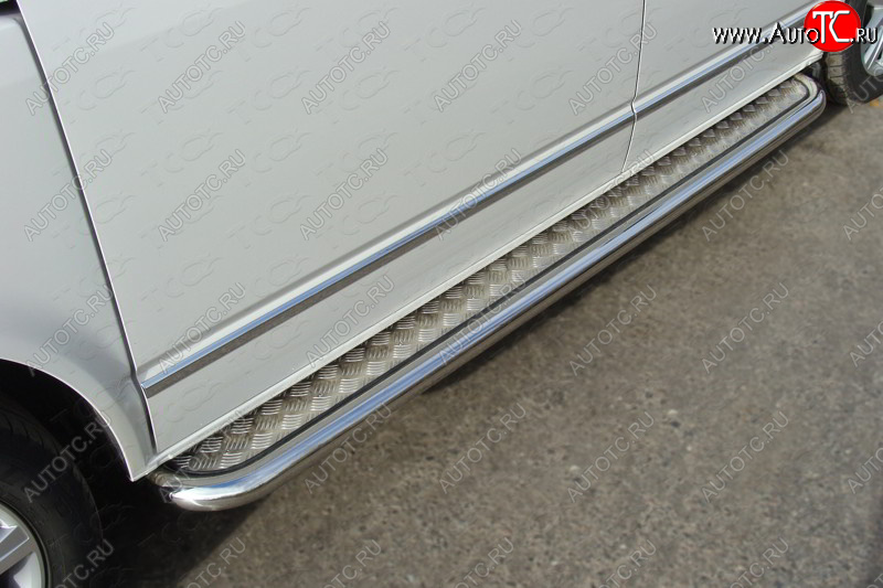 41 749 р. Пороги с площадкой 60,3 мм ТСС Тюнинг Volkswagen Multivan T6 дорестайлинг (2016-2019) (серые)  с доставкой в г. Пермь