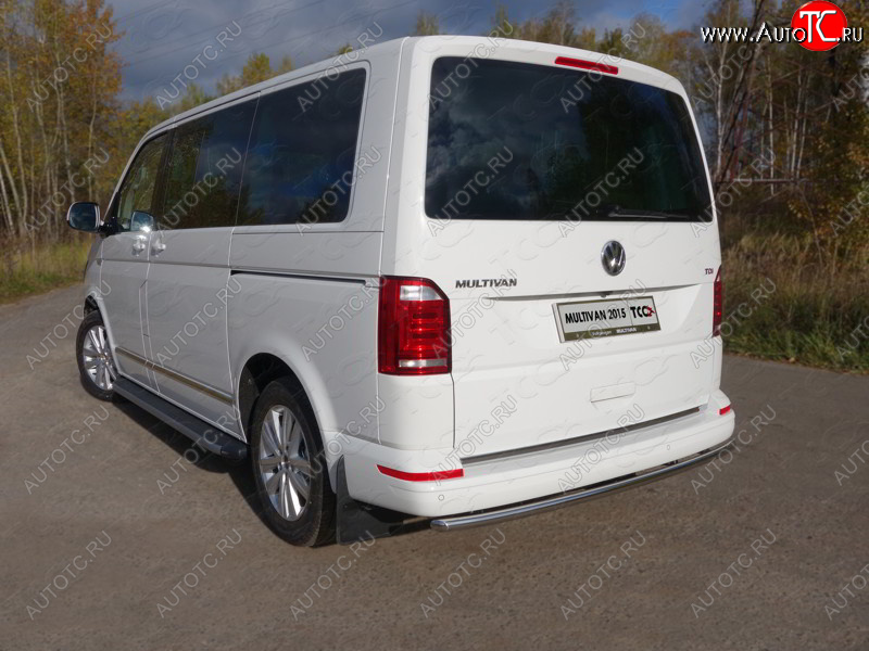 18 999 р. Защита задняя (нержавейка 42,4 мм), ТСС Тюнинг  Volkswagen Multivan  T6 (2016-2019) дорестайлинг (нержавейка)  с доставкой в г. Пермь