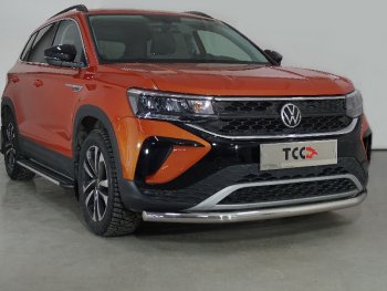 Защита переднего бампера нижняя d60,3 мм ТСС Тюнинг Volkswagen Taos (2020-2022) (нержавейка)