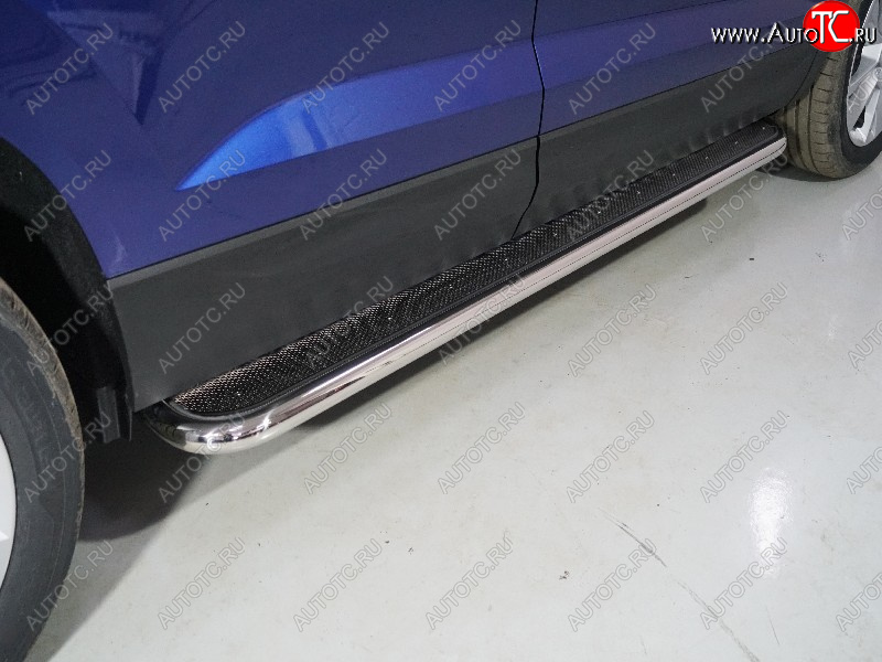 40 999 р. Пороги с площадкой 42,4 мм ТСС Тюнинг Volkswagen Taos (2020-2022) (нержавейка)  с доставкой в г. Пермь