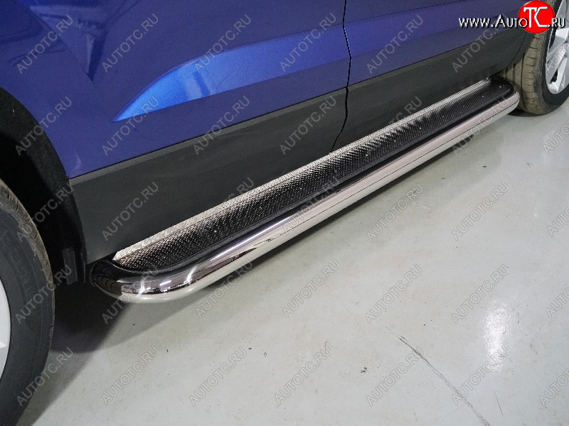 44 999 р. Пороги с площадкой 60,3 мм ТСС Тюнинг Volkswagen Taos (2020-2022) (нержавейка)  с доставкой в г. Пермь