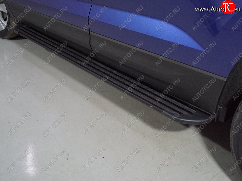 21 999 р. Пороги алюминиевые Slim Line ТСС Тюнинг  Volkswagen Taos (2020-2022) (Black)  с доставкой в г. Пермь