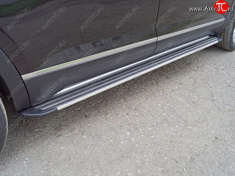28 999 р. Пороги алюминиевые Slim Line ТСС Тюнинг  Volkswagen Teramont  CA1 (2016-2020) дорестайлинг (Silver)  с доставкой в г. Пермь