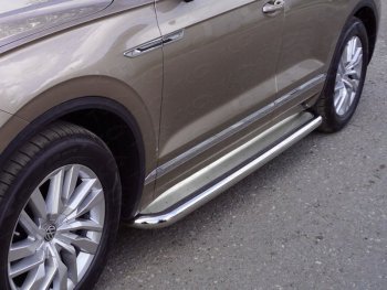 Пороги с площадкой 60,3 мм ТСС Тюнинг Volkswagen Touareg  CR (2018-2025)