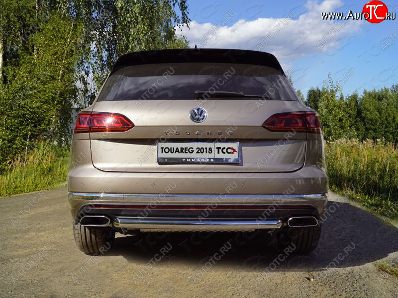 17 649 р. Защита задняя (нержавейка 60,3 мм) ТСС Тюнинг Volkswagen Touareg CR (2018-2025)  с доставкой в г. Пермь