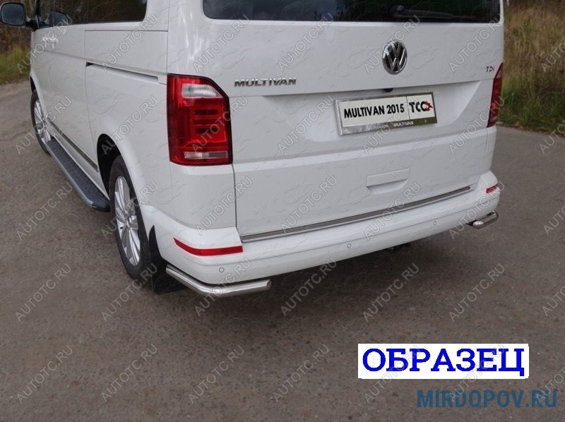 18 999 р. Защита задняя d42,4 мм (уголки) ТСС Тюнинг  Volkswagen Transporter  T6 (2015-2019) дорестайлинг (нержавейка)  с доставкой в г. Пермь