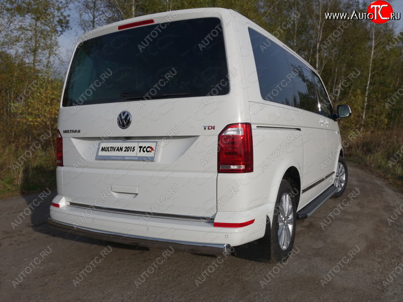 25 499 р. Защита заднего бампера (овальная, d75х42 мм) TCC  Volkswagen Transporter  T6 (2015-2019) дорестайлинг  с доставкой в г. Пермь