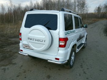 Защита задняя (уголки, нержавейка 76,1 мм) ТСС Тюнинг Уаз Патриот  23632 (2014-2016) 1 рестайлинг пикап