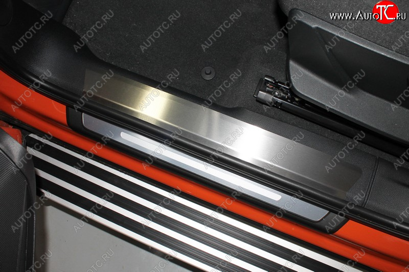 4 599 р. Накладки на пластиковые пороги (4 шт.) ТСС Тюнинг  Audi Q3  F3 (2018-2022) (лист шлифованный без надписи)  с доставкой в г. Пермь