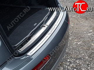 4 999 р. Накладки на задний бампер ТСС Тюнинг  Audi Q7  4M (2015-2020) дорестайлинг (лист шлифованный, надпись quattro)  с доставкой в г. Пермь