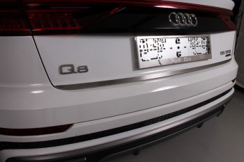Накладка на задний бампер, ТСС Тюнинг Audi Q8  4MN (2018-2022) (Лист шлифованный)