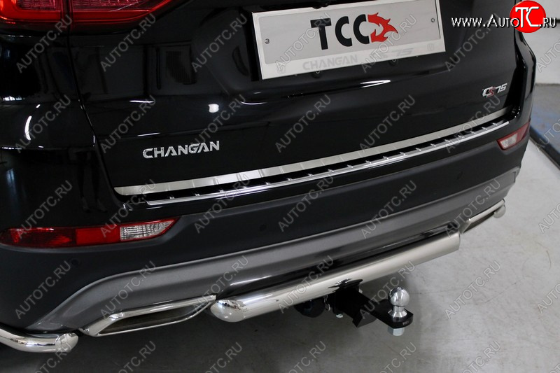 1 999 р. Накладка на задний бампер, ТСС Тюнинг  Changan CS75 (2018-2022) 1-ый рестайлинг (Лист шлифованный)  с доставкой в г. Пермь