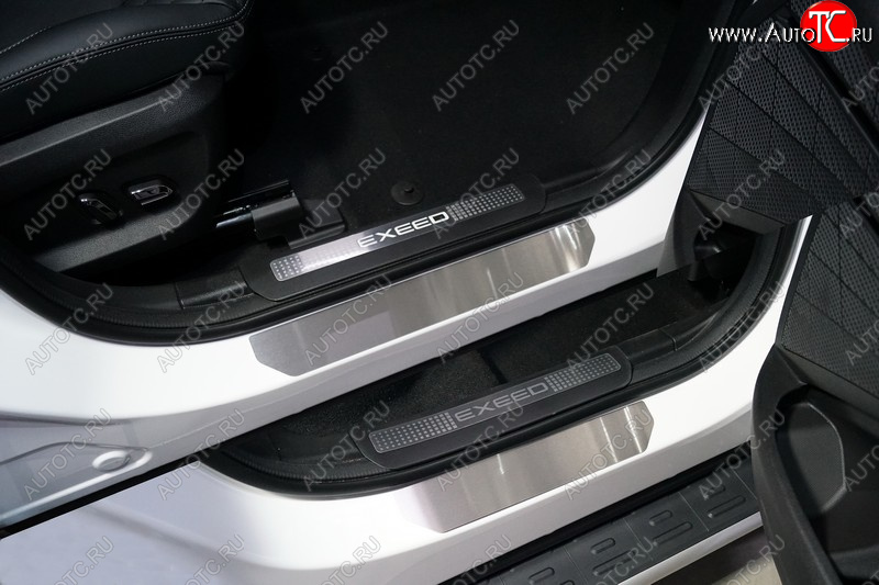 3 899 р. Накладки на пороги, ТСС Тюнинг  EXEED TXL (2020-2021)  дорестайлинг (Лист шлифованный)  с доставкой в г. Пермь
