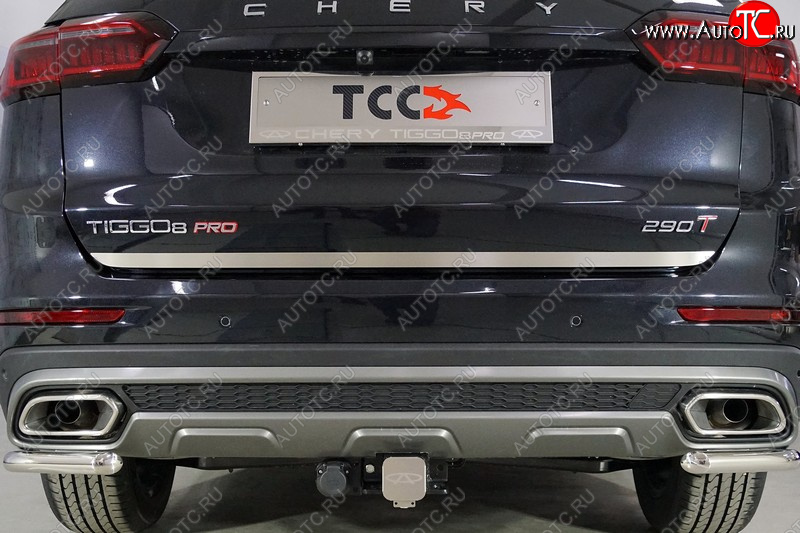 1 849 р. Накладка на заднюю дверь, ТСС Тюнинг  Chery Tiggo 8 PRO (2021-2025) (Лист шлифованный)  с доставкой в г. Пермь