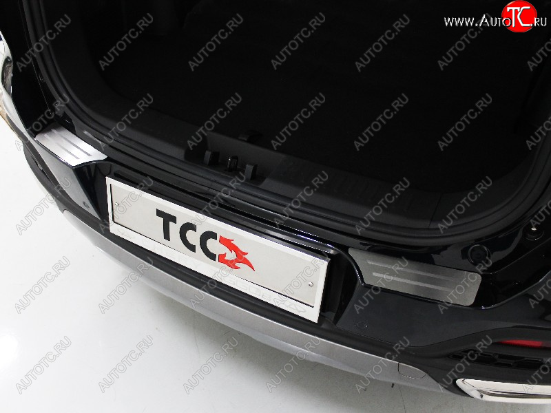 3 799 р. Накладки на задний бампер, ТСС Тюнинг  Chery Tiggo 8  1 T18 (2019-2023) рестайлинг (лист шлифованный с полосой)  с доставкой в г. Пермь