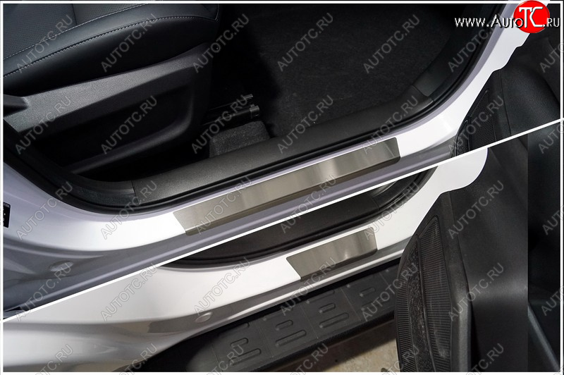 2 689 р. Накладки на пороги, ТСС Тюнинг  Chery Tiggo 4 Pro (2021-2025) (лист шлифованный)  с доставкой в г. Пермь