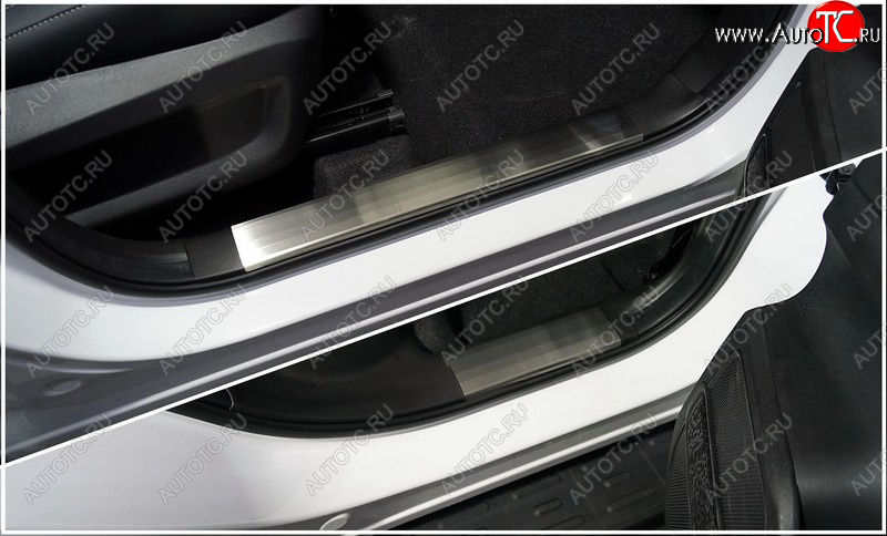 3 479 р. Накладки на пластиковые пороги, ТСС Тюнинг Chery Tiggo 7 PRO (2019-2025) (лист шлифованный)  с доставкой в г. Пермь