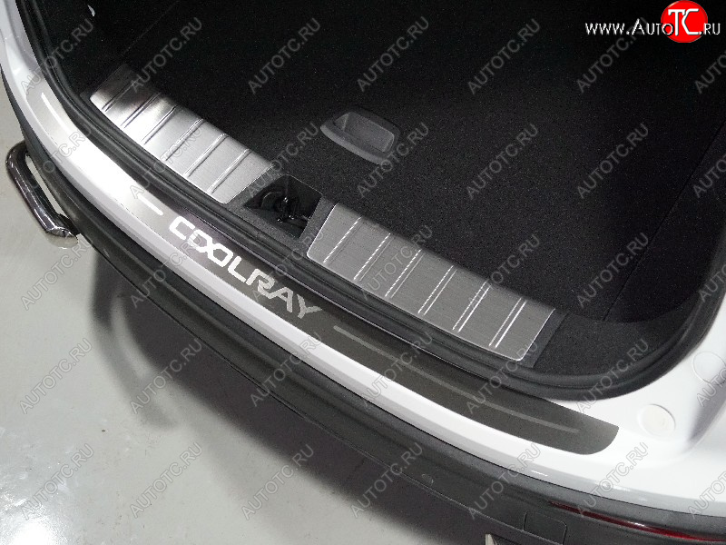 3 199 р. Накладка на задний бампер ТСС Тюнинг  Geely Coolray  SX11 (2018-2023) дорестайлинг (лист шлифованный надпись Coolray)  с доставкой в г. Пермь