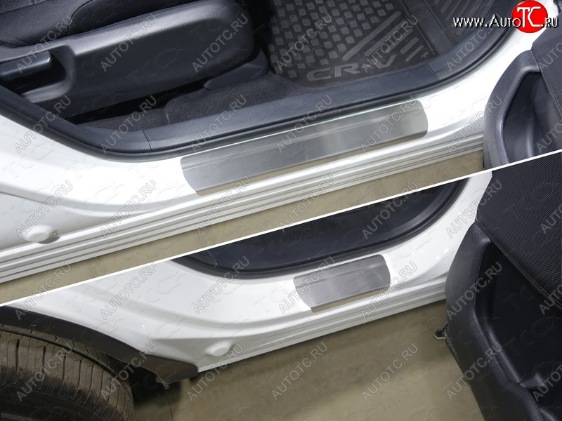 2 999 р. Накладки на пороги, ТСС Тюнинг  Honda CR-V  RW,RT (2016-2020) дорестайлинг (лист шлифованный)  с доставкой в г. Пермь