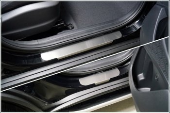 Накладки на пороги, ТСС Тюнинг Hyundai Creta  SU (2020-2022) (лист шлифованный)