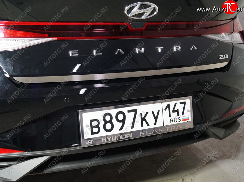 1 999 р. Накладка на заднюю дверь, ТСС Тюнинг  Hyundai Elantra  CN7 (2020-2023) (Лист шлифованный)  с доставкой в г. Пермь