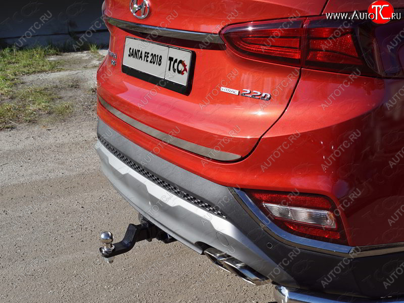 2 999 р. Накладка на заднюю дверь, ТСС Тюнинг  Hyundai Santa Fe  TM (2018-2021) дорестайлинг (Лист шлифованный)  с доставкой в г. Пермь