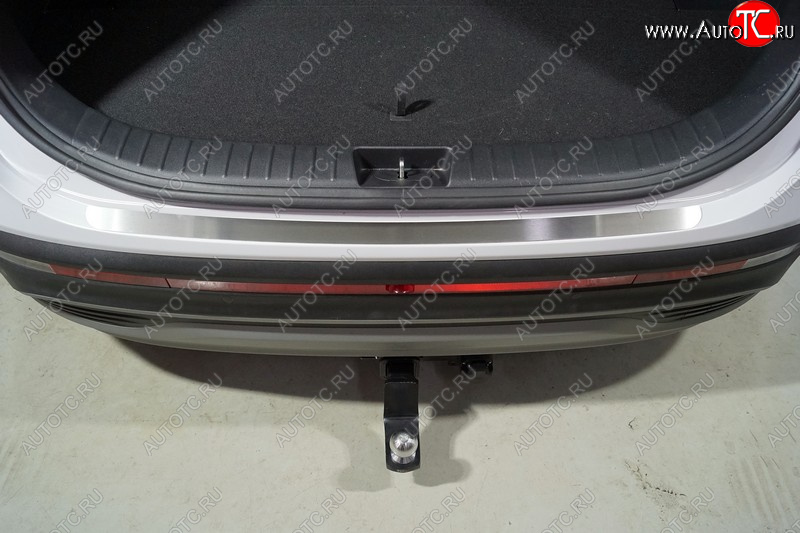 2 349 р. Накладка на задний бампер, ТСС Тюнинг  Hyundai Santa Fe  TM (2020-2022) рестайлинг (Лист шлифованный)  с доставкой в г. Пермь