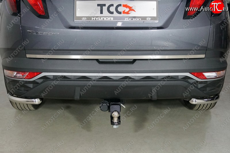 2 349 р. Накладка на заднюю дверь, ТСС Тюнинг  Hyundai Tucson  NX4 (2020-2022) (Лист шлифованный)  с доставкой в г. Пермь