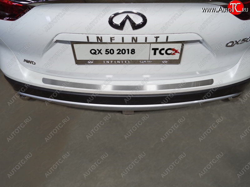 1 999 р. Накладка на задний бампер, ТСС Тюнинг  INFINITI Qx50  J55 (2017-2022) (Лист шлифованный)  с доставкой в г. Пермь