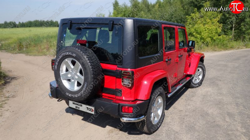 4 999 р. Накладки на задний бампер, ТСС Тюнинг  Jeep Wrangler  JK (2006-2010) 3 дв. дорестайлинг (декоративные)  с доставкой в г. Пермь