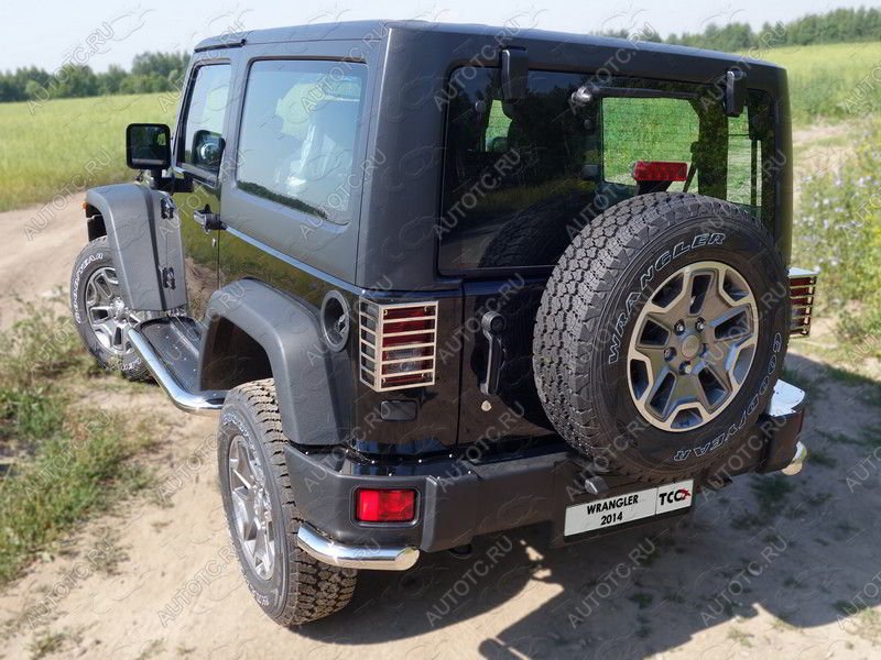 4 999 р. Накладки на задний бампер (шлифованные) (комплект 2 шт.)  jeepwran3d(3.6)14-25  с доставкой в г. Пермь