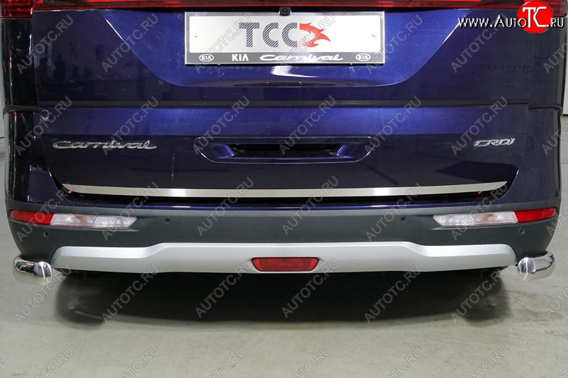 3 499 р. Накладка на заднюю дверь, ТСС Тюнинг  KIA Carnival  KA4 (2020-2023) минивэн дорестайлинг (лист шлифованный)  с доставкой в г. Пермь