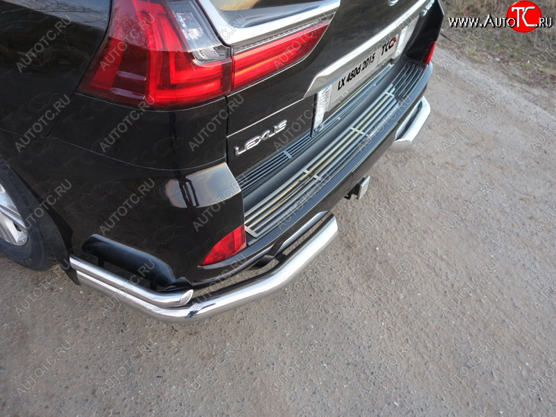 7 999 р. Накладка на задний бампер, ТСС Тюнинг  Lexus LX450d  J200 - LX570  J200 (Лист шлифованный)  с доставкой в г. Пермь