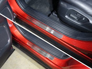 Накладки на пороги, ТСС Тюнинг Mazda CX-9  TC (2015-2025) дорестайлинг (лист шлифованный)