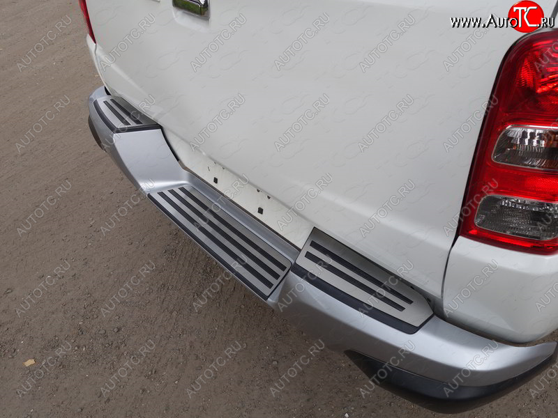 5 999 р. Накладки на задний бампер, ТСС Тюнинг  Mitsubishi L200  5 KK,KL (2015-2019) дорестайлинг (лист шлифованный)  с доставкой в г. Пермь