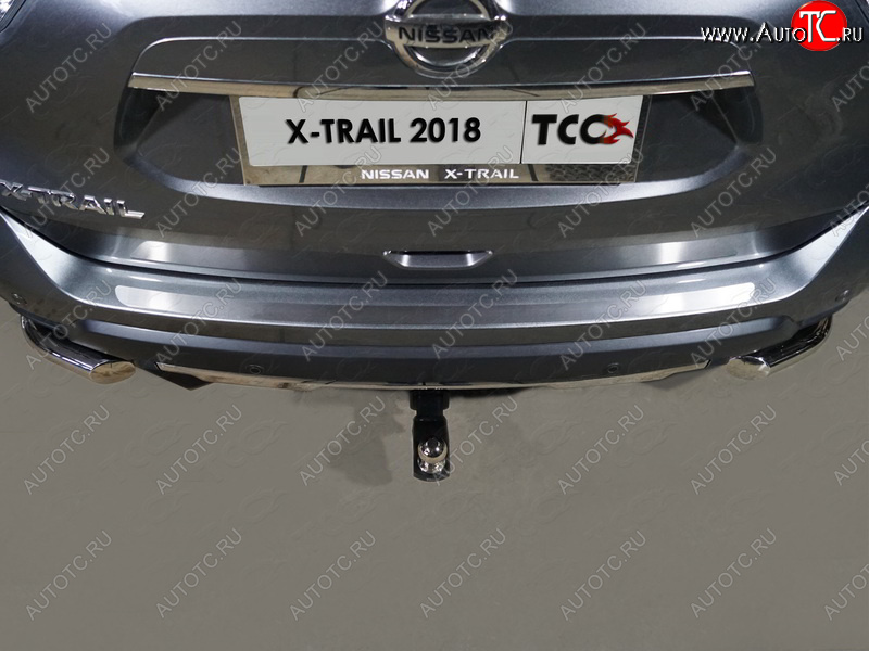 1 799 р. Накладка на задний бампер, ТСС Тюнинг  Nissan X-trail  3 T32 (2017-2022) рестайлинг (Лист шлифованный)  с доставкой в г. Пермь