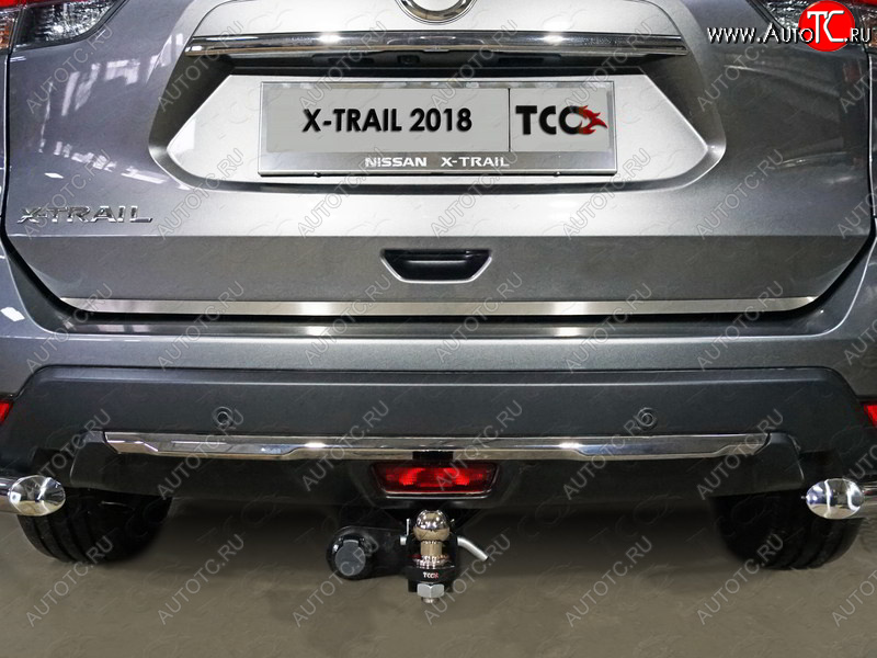 1 599 р. Накладка на заднюю дверь, ТСС Тюнинг  Nissan X-trail  3 T32 (2017-2022) рестайлинг (лист шлифованный)  с доставкой в г. Пермь