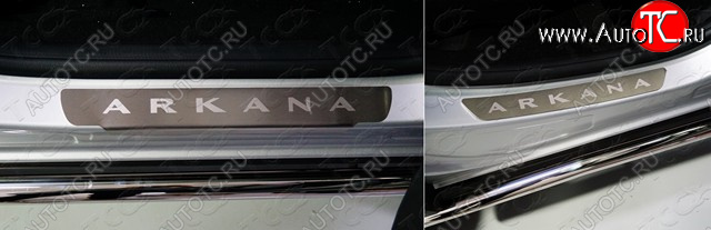4 199 р. Накладки на пороги, ТСС Тюнинг  Renault Arkana (2019-2025) (лист шлифованный  надпись Arkana)  с доставкой в г. Пермь