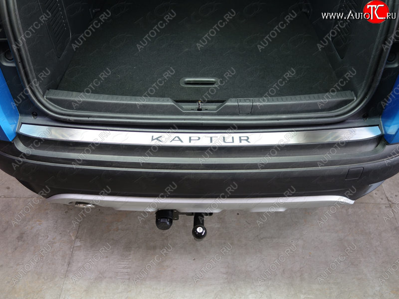 2 599 р. Накладка на задний бампер, ТСС Тюнинг  Renault Kaptur (2016-2020) дорестайлинг (лист шлифованный надпись Kaptur)  с доставкой в г. Пермь