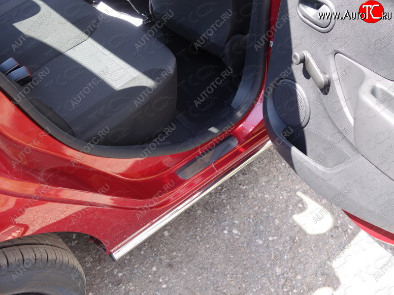 3 999 р. Накладки на пороги, ТСС Тюнинг  Renault Sandero Stepway  (B8) (2014-2018) дорестайлинг (лист шлифованный)  с доставкой в г. Пермь