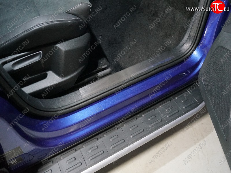 2 199 р. Накладки на пластиковые пороги, ТСС Тюнинг  Skoda Karoq  NU7 (2020-2025) рестайлинг  с доставкой в г. Пермь