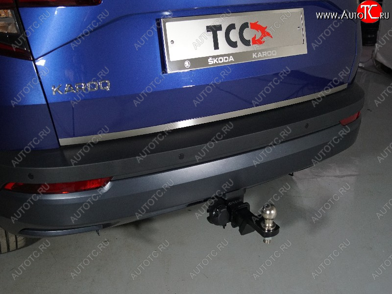 1 479 р. Накладка на заднюю дверь, ТСС Тюнинг  Skoda Karoq  NU7 (2020-2025) рестайлинг (Лист шлифованный)  с доставкой в г. Пермь
