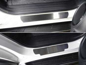 Накладки на пороги, ТСС Тюнинг Toyota Fortuner  AN160 (2015-2020) дорестайлинг (лист шлифованный)