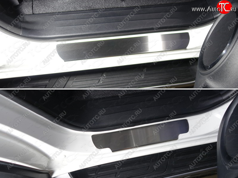 3 999 р. Накладки на пороги, ТСС Тюнинг  Toyota Fortuner  AN160 (2015-2020) дорестайлинг (лист шлифованный)  с доставкой в г. Пермь